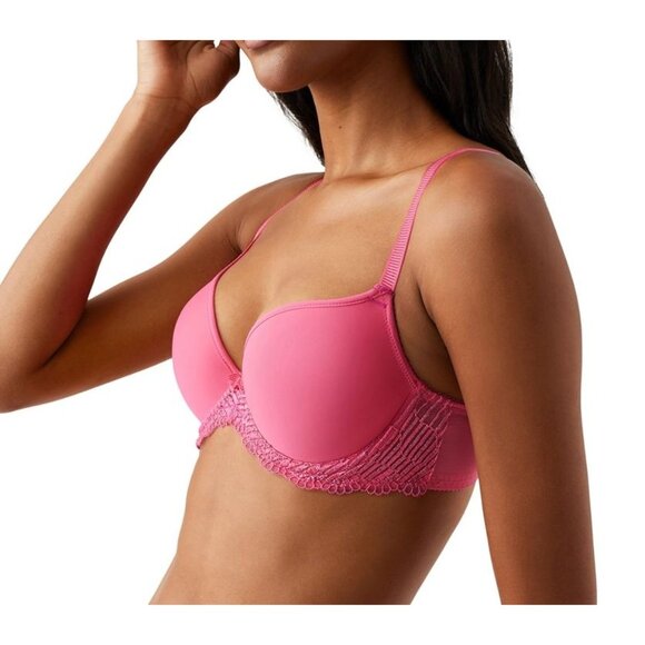 Wacoal Black La Femme Plunge Underwire Molded Cup T-Shirt Bra 36C - Picture 7 of 7